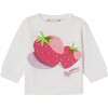 Almire Ribbed Crew Neck Strawberry Motif Sweater, White - Sweaters - 1 - thumbnail