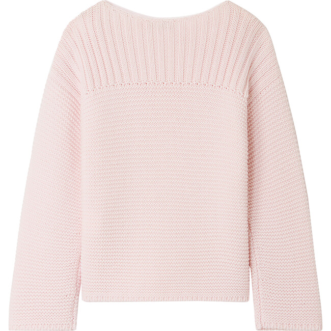 Amiral Boat Neck Long Sleeve Straight Cut Sweater, Pink - Sweaters - 2