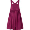 Gladys Vintage Pinafore Wide Cross-Over Back Straps Dress, Purple - Dresses - 1 - thumbnail