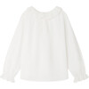 Jaya Round Neck Long Sleeve Blouse, Milk White - Blouses - 2