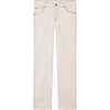 Dewey 5-Pocket Back Embroidered Jeans Pant, Ecru - Pants - 1 - thumbnail