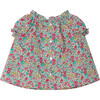 Grace Liberty Floral Print Ruffled Short Sleeve Blouse, Mint - Blouses - 2