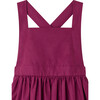 Gladys Vintage Pinafore Wide Cross-Over Back Straps Dress, Purple - Dresses - 3