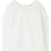 Jaya Round Neck Long Sleeve Blouse, Milk White - Blouses - 3