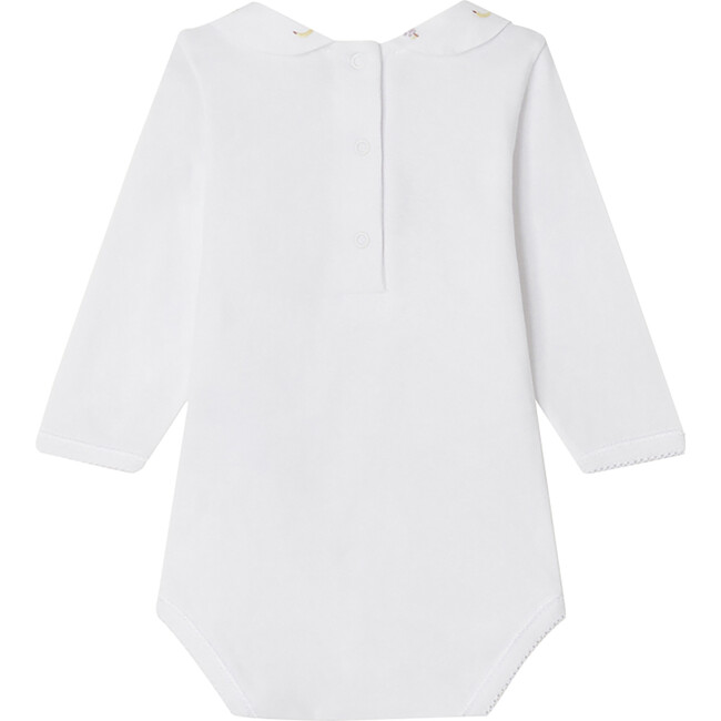 Cygne Peter Pan Collar Long Sleeve Onesie, White - Bodysuits - 2