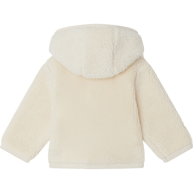 Costa Faux Fur Straight Cut Jacket, Ecru - Jackets - 2