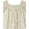 Coryse Liberty Print Short Ruffled Sleeve Smock Dress, Pink Flowers - Dresses - 3