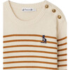 Crofton Ribbed Crew Neck Striped Sweater, Honey - Sweaters - 3