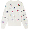 Aizoon Knit Crew Neck Embroidered Cardigan, Multicolor Cherry - Cardigans - 2