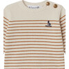 Aleksi Ribbed Crew Neck Long Sleeve Striped Sweater, Honey - Sweaters - 3