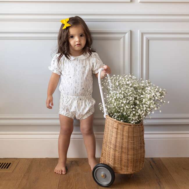 Organic Peter Pan Collar Bodysuit, Wildflower Print - Bodysuits - 5