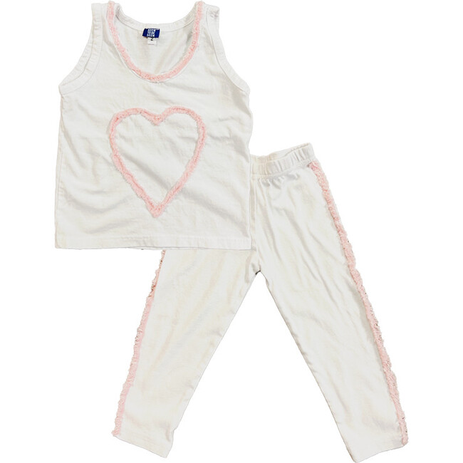Cotton Tank Top And Pant Set, Pink Heart