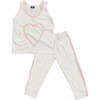 Cotton Tank Top And Pant Set, Pink Heart - Mixed Apparel Set - 1 - thumbnail