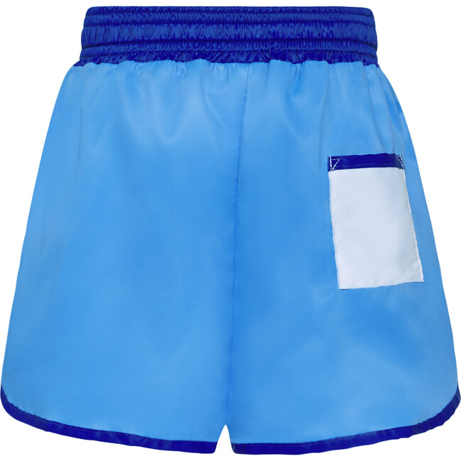 Mid-Leg Boy Short Swim Trunks, Blue Deep - Swim Trunks - 2