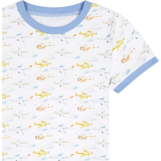 Organic Ringer Tee, Airplane Print - T-Shirts - 4