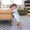 Collared Romper, Blue Stripe - Rompers - 3