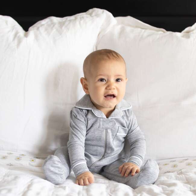 Classic Pajama Footie, Grey - Footie Pajamas - 2