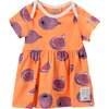 Fig Print Knitted Dress, Orange - Dresses - 1 - thumbnail