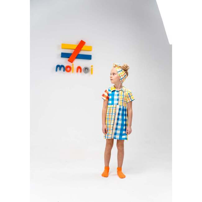 Plaid Print Polo Dress, Multicolor - Dresses - 3