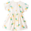 Ice Cream Print Summer Dress, Beige - Dresses - 1 - thumbnail