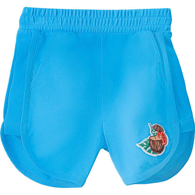 Coconut Icon Cotton Shorts, Blue - Shorts - 1
