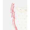 2pc Heart Print Ruffle Overlay Dress, White - Dresses - 5