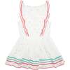2pc Heart Print Ruffle Overlay Dress, White - Dresses - 7