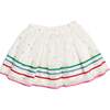 Heart Print Tulle Skirt, White - Skirts - 4