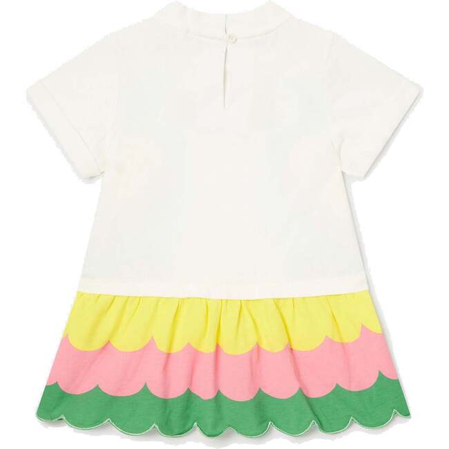 Parrot Fringe Hem Dress, White - Dresses - 2