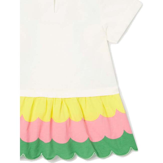 Parrot Fringe Hem Dress, White - Dresses - 4
