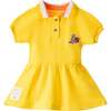 Sand Castle Icon Polo Dress, Yellow - Dresses - 1 - thumbnail