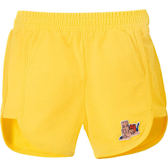 Sand Castle Icon Cotton Shorts, Yellow