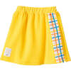 Plaid Trim Cotton Skirt, Yellow - Skirts - 1 - thumbnail