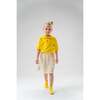 Plaid Trim Cotton Skirt, Yellow - Skirts - 2