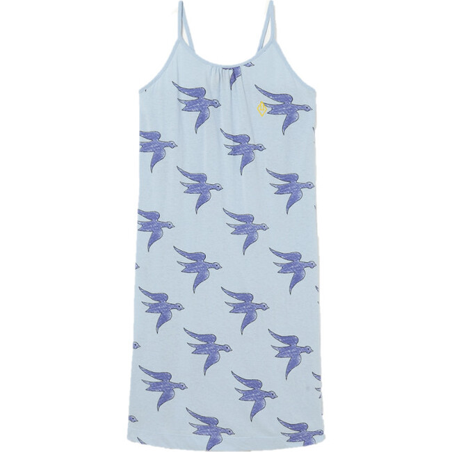 Birds Gazel Dress, Blue - Dresses - 1