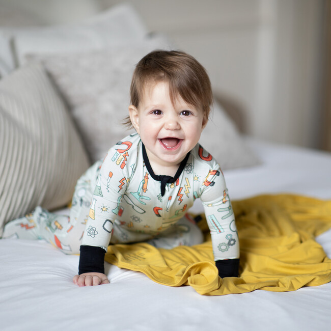 Science Lab Bamboo Footed Sleeper, Grey - Footie Pajamas - 2