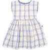 Addie Checked Front Buttoned Dress, Blue Hydrangea - Dresses - 1 - thumbnail