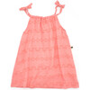 June Tie Neck Gauzelike Pattern Dress, Hibiscus - Dresses - 1 - thumbnail