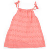 June Tie Neck Gauzelike Pattern Dress, Hibiscus - Dresses - 3