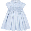 Moohren Hand-Smocked Dress, Mini Floral Blue - Dresses - 1 - thumbnail