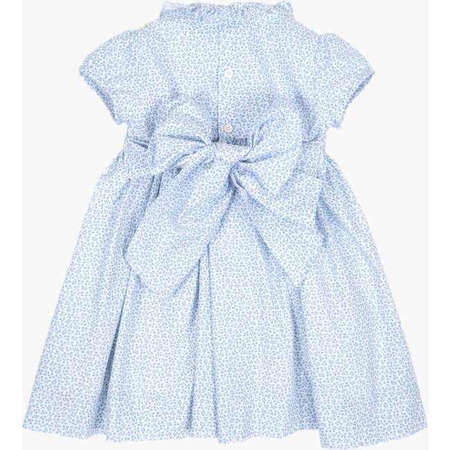 Moohren Hand-Smocked Dress, Mini Floral Blue - Dresses - 2