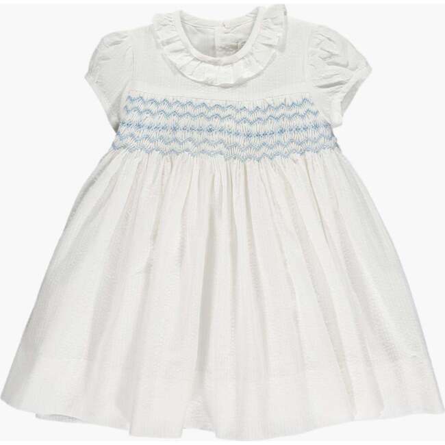 Moohren Hand-Smocked Dress, Blue - Dresses - 3