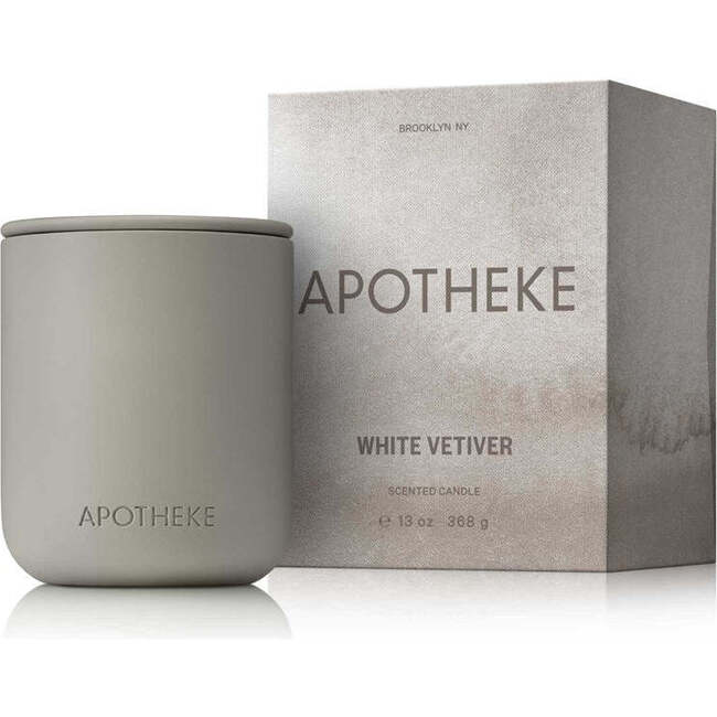 White Vetiver Ceramic Candle, Grey