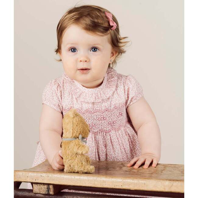 Moohren Hand-Smocked Dress, Mini Floral Pink - Dresses - 3