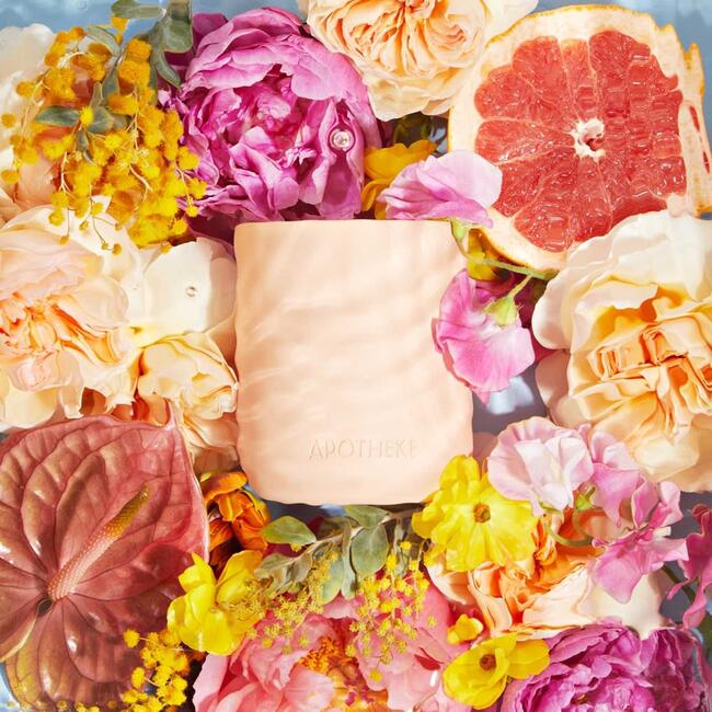 Sea Salt Grapefruit Ceramic Candle, Pink - Candles - 2