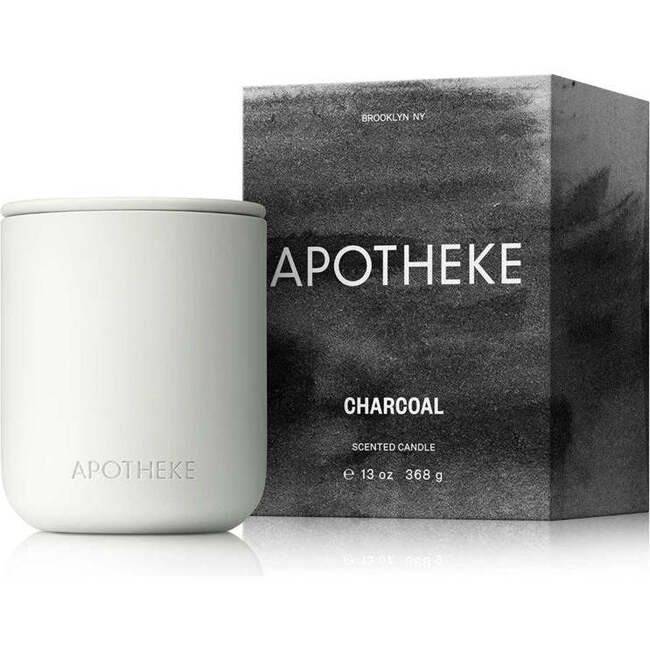 Charcoal Ceramic Candle, White