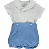 Basil Baby Set, Blue Linen - Rompers - 1 - thumbnail