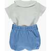 Basil Baby Set, Blue Linen - Rompers - 2