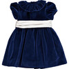 Chantal Dress Velvet, Blue - Dresses - 1 - thumbnail