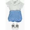 Basil Baby Set, Blue Linen - Rompers - 3